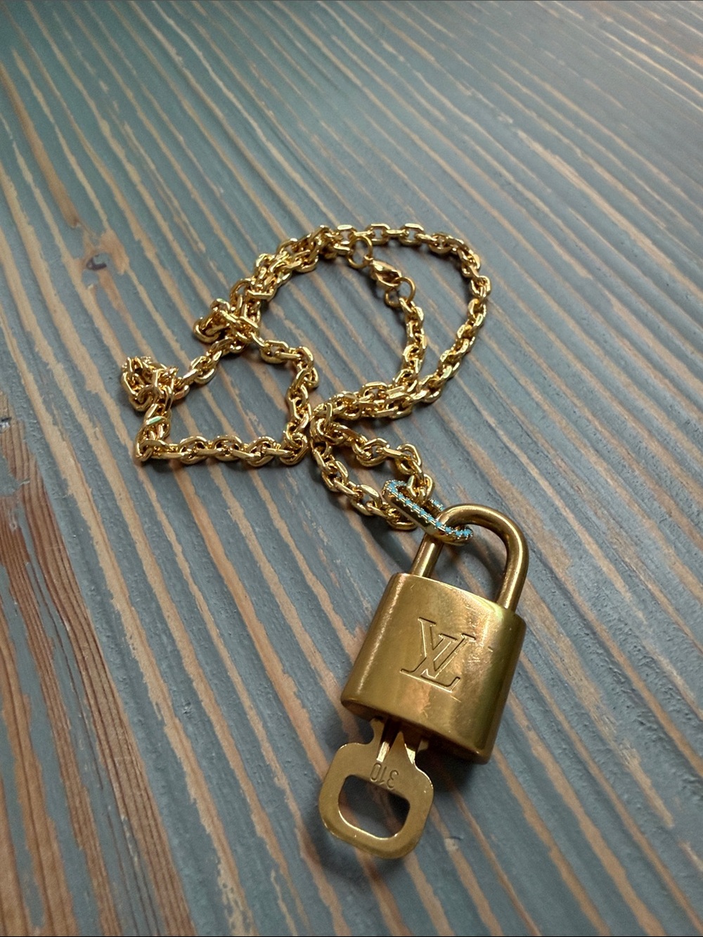 Louis Vuitton Gold-tone Padlock Pendant Necklace